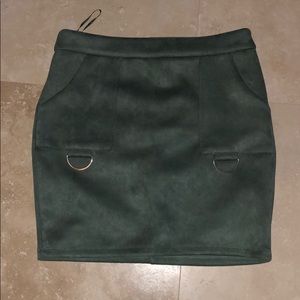 LF green velvet skirt
